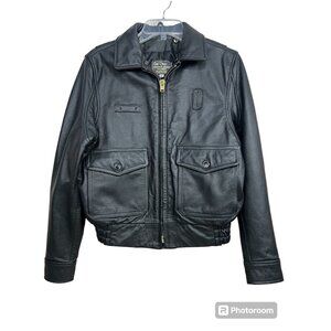 San Diego Leather Jacket G1 Police Women‎ M Black Moto Biker Rockabilly USA